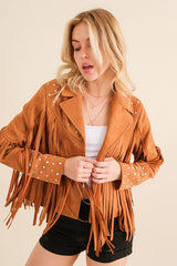 Studded Fringe Open Western Jacket king-general-store-5710.myshopify.com