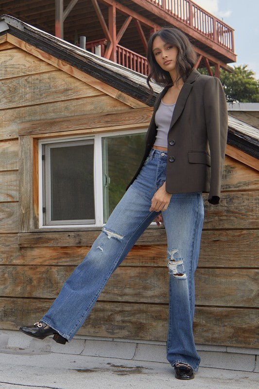 Ultra High-Rise Distressed 90s Flare Jeans king-general-store-5710.myshopify.com