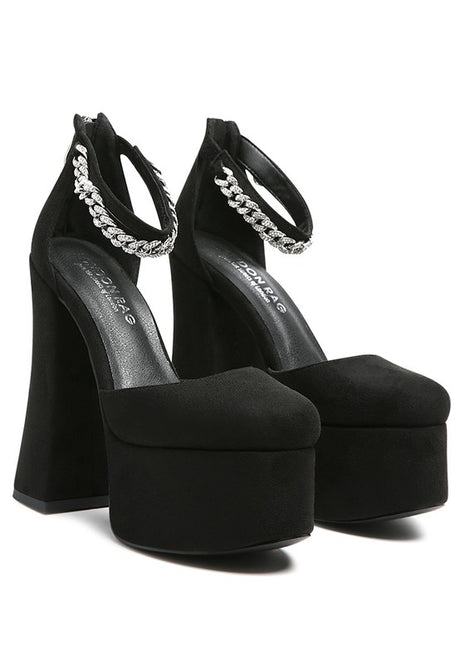 Lucky Me Block Platform Sandal With Metal Chain king-general-store-5710.myshopify.com