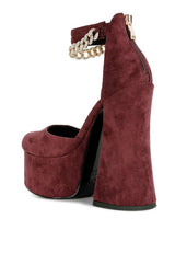 Lucky Me Block Platform Sandal With Metal Chain king-general-store-5710.myshopify.com