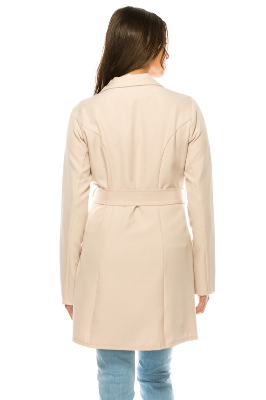 Long Solid Belted Blazer king-general-store-5710.myshopify.com