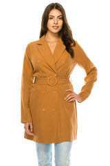 Long Solid Belted Blazer king-general-store-5710.myshopify.com