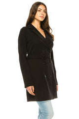 Long Solid Belted Blazer king-general-store-5710.myshopify.com