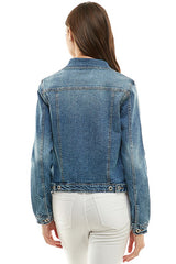 Spandex Ladies Casual Denim Jacket