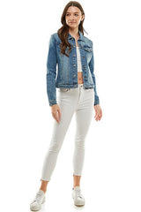 Spandex Ladies Casual Denim Jacket