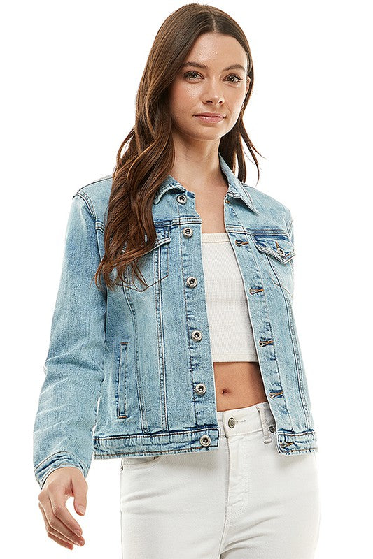 Spandex Ladies Casual Denim Jacket