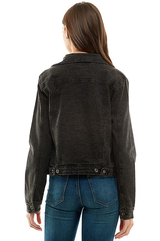 Spandex Ladies Casual Denim Jacket