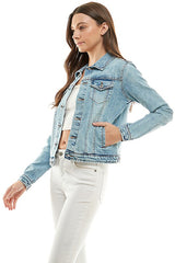 Spandex Ladies Casual Denim Jacket