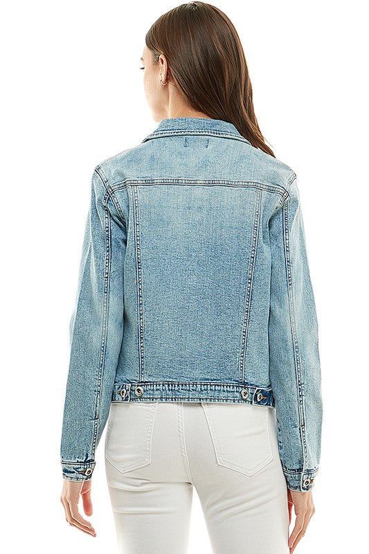 Spandex Ladies Casual Denim Jacket