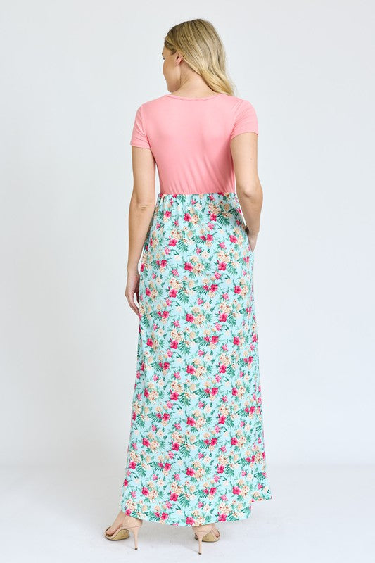 Short Sleeve Floral Maxi Dress king-general-store-5710.myshopify.com