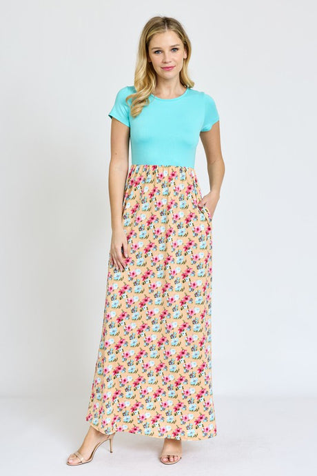 Short Sleeve Floral Maxi Dress king-general-store-5710.myshopify.com