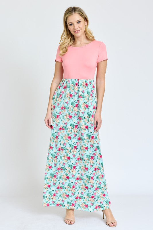 Short Sleeve Floral Maxi Dress king-general-store-5710.myshopify.com