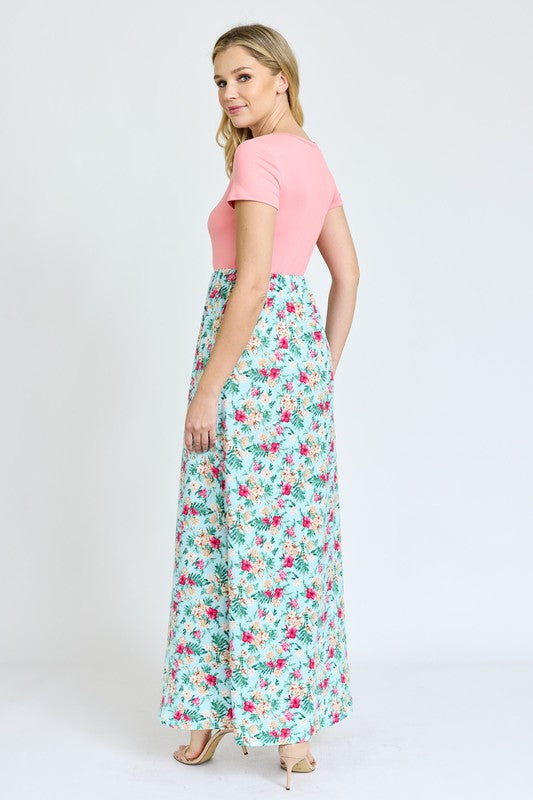 Short Sleeve Floral Maxi Dress king-general-store-5710.myshopify.com