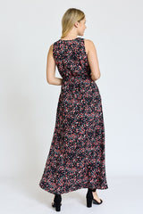 Polka Dot Blouson Maxi Dress