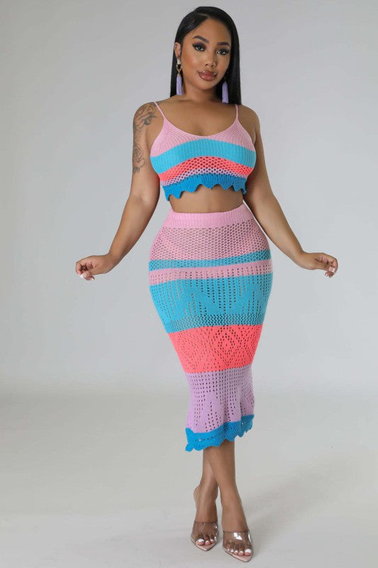 Crochet Crop Top Skirt Set king-general-store-5710.myshopify.com