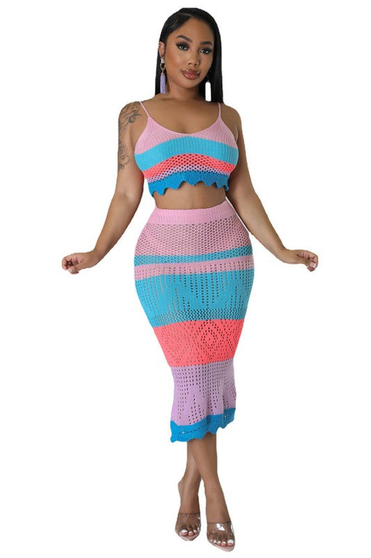 Crochet Crop Top Skirt Set king-general-store-5710.myshopify.com