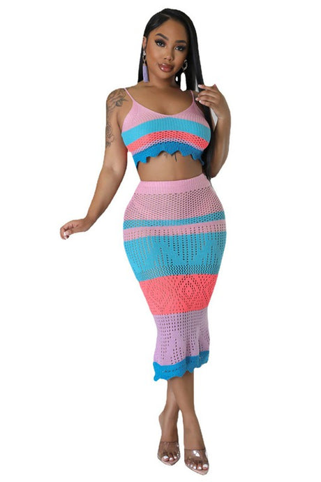 Crochet Crop Top Skirt Set king-general-store-5710.myshopify.com