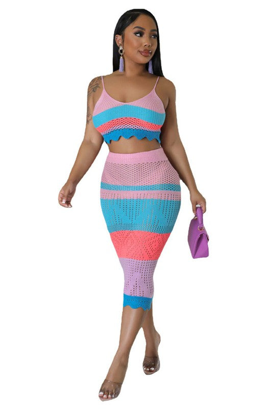 Crochet Crop Top Skirt Set king-general-store-5710.myshopify.com