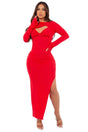 Red Cut-Off Side Maxi Dress king-general-store-5710.myshopify.com