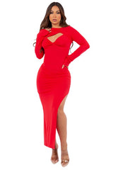 Red Cut-Off Side Maxi Dress king-general-store-5710.myshopify.com