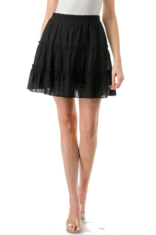 Embordered Details Shorts Skirt king-general-store-5710.myshopify.com