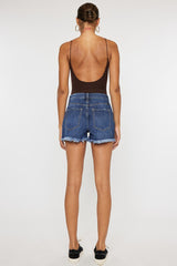 Dark Blue Denim High Rise Mom Shorts king-general-store-5710.myshopify.com