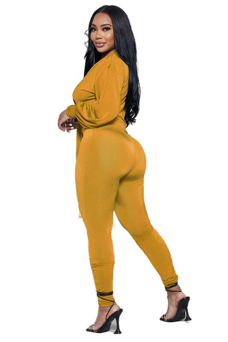 Yellow Wrap Style Top & Pant Set king-general-store-5710.myshopify.com