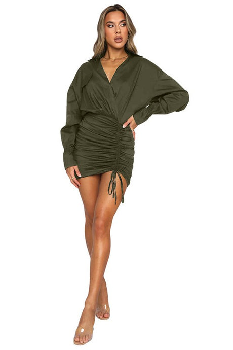 Dual Ruched Drawstring Side Look Mini Dress king-general-store-5710.myshopify.com