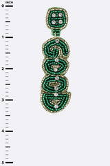 LUCKY Beaded Saint Patricks Day Earrings