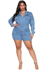 Dark Denim Wrap Style Romper king-general-store-5710.myshopify.com