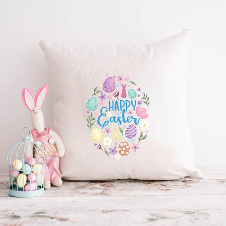 Happy Easter Watercolor Egg Pillow Cover king-general-store-5710.myshopify.com