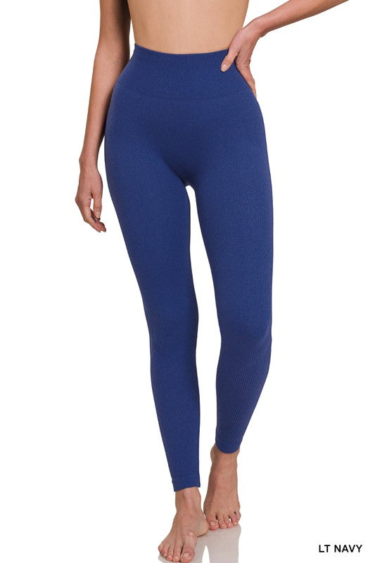 Ribbed Seamless High Waisted Full Length Leggings king-general-store-5710.myshopify.com