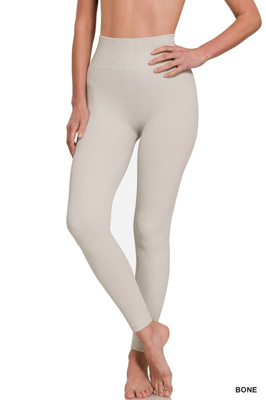 Ribbed Seamless High Waisted Full Length Leggings king-general-store-5710.myshopify.com