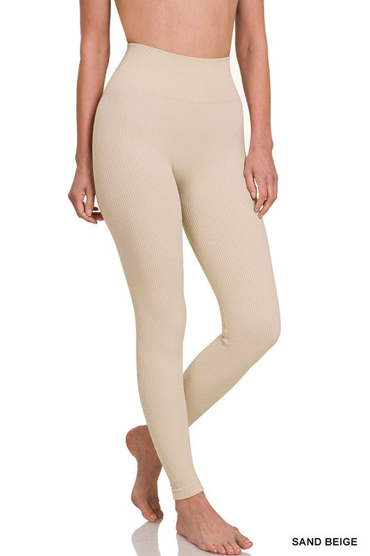 Ribbed Seamless High Waisted Full Length Leggings king-general-store-5710.myshopify.com