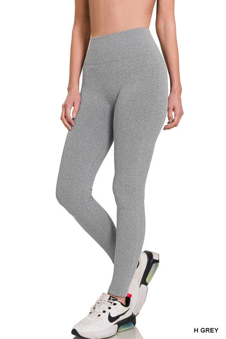 Ribbed Seamless High Waisted Full Length Leggings king-general-store-5710.myshopify.com