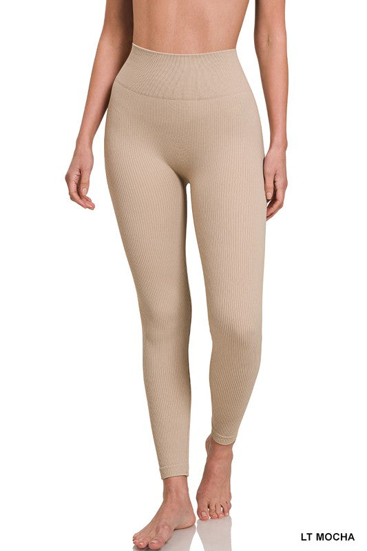 Ribbed Seamless High Waisted Full Length Leggings king-general-store-5710.myshopify.com