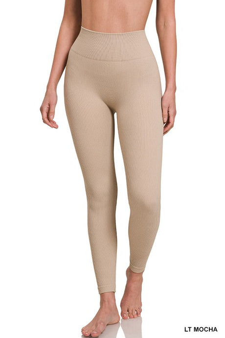 Ribbed Seamless High Waisted Full Length Leggings king-general-store-5710.myshopify.com