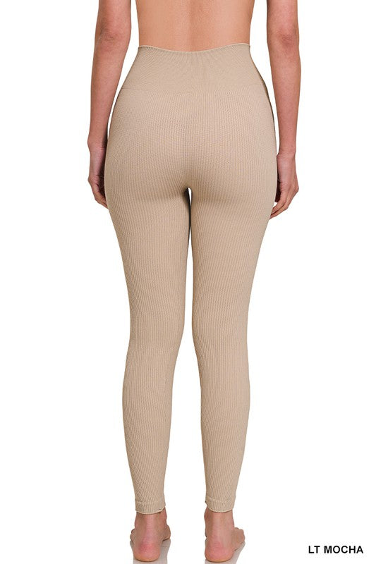 Ribbed Seamless High Waisted Full Length Leggings king-general-store-5710.myshopify.com