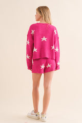 Soft Long Sleeve Star Print Top and Short Set king-general-store-5710.myshopify.com