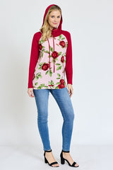 Floral Two Tone Hoodie king-general-store-5710.myshopify.com