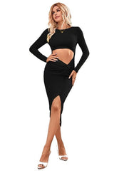 Black Cut Out Waist Body-Con Maxi Dress king-general-store-5710.myshopify.com