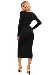 Black Cut Out Waist Body-Con Maxi Dress king-general-store-5710.myshopify.com