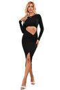 Black Cut Out Waist Body-Con Maxi Dress king-general-store-5710.myshopify.com