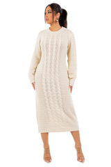 Cream Long Maxi Sweater Dress king-general-store-5710.myshopify.com