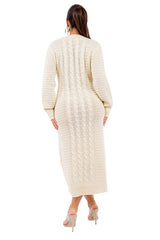 Cream Long Maxi Sweater Dress king-general-store-5710.myshopify.com