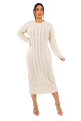 Cream Long Maxi Sweater Dress king-general-store-5710.myshopify.com