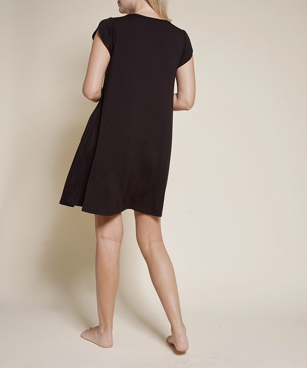 BAMBOO Tulip Sleeve Mini Dress with Pockets king-general-store-5710.myshopify.com