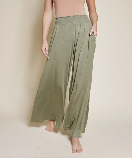 Smock Elastic Waist Maxi Palazzo Pants king-general-store-5710.myshopify.com