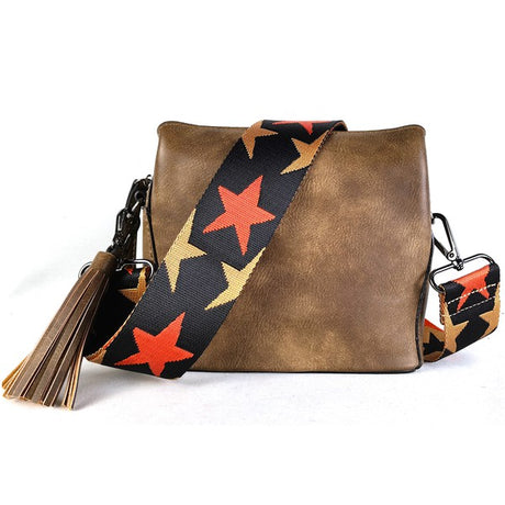 Small Triple Pockets Crossbody Bag with Guitar Strap king-general-store-5710.myshopify.com