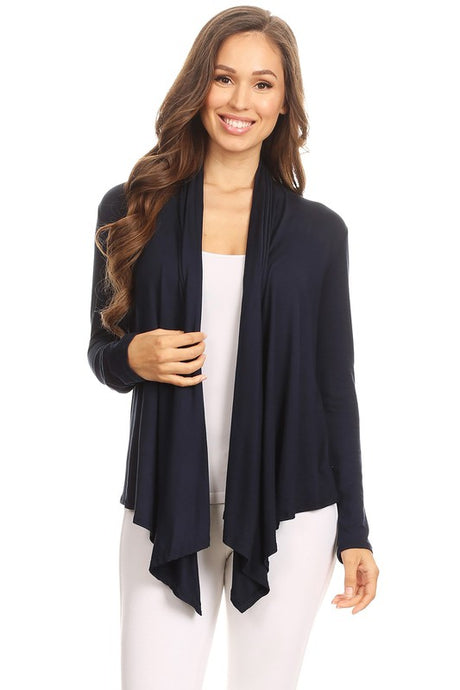 Loose Fit Solid Waist Length Cardigan king-general-store-5710.myshopify.com